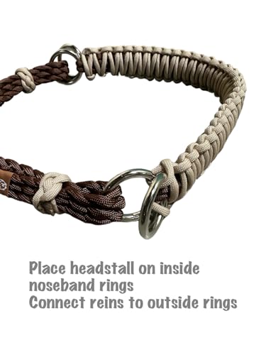 Desert sand side pull hackamore attachment bitless bridle, horse tack