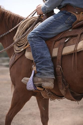 CHALLENGER Horse Western 5" Wide Purple Engraved Aluminum Rubber Tread Show Stirrups 5176PR