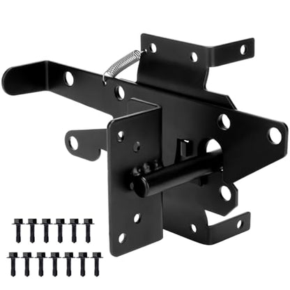 Self-Locking Fence Gate Latch Heavy Duty Post Mount Automatic Gate Hardware
