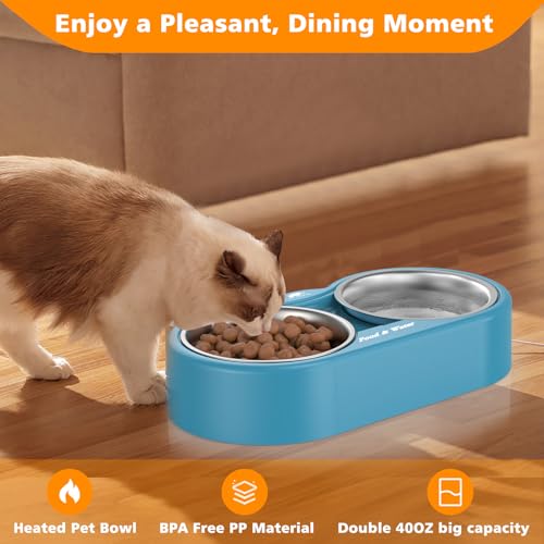 Outdoor Heated Dog & Cat Bowl - Smart Thermal-Dish for Pets, Provides Drinkable Water & Food in Winter (116 OZ) - size: 116 OZ