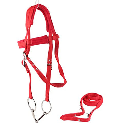 JTLB Horse Bridle English Bridle Horse Bridle Rein Harness Headstalls with Soft Cushion Red