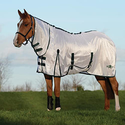 Saxon Mesh with Gusset Belly Wrap Combo Neck, White/Hunter, 57" - color: White/Hunter, size: 57"