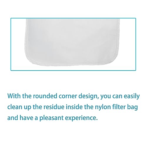 2 Pack Reusable 150 Micron Fine Mesh Bag Nut Milk Bag, Nylon Nut Bag Strainer for Straining FruitJuice,Apple Grape Wine Press,NutMilk,Yogrut,Doufu,Almond, Coffee with Drawstring (11.8x11.8in)