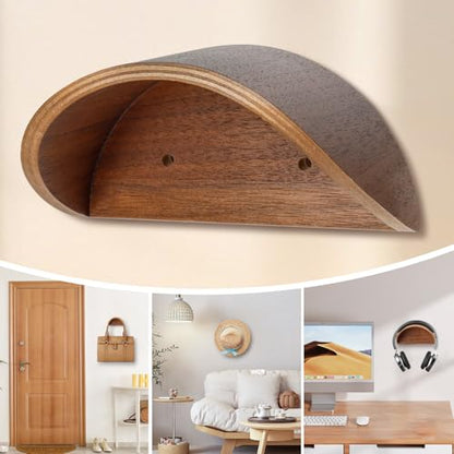 2 Pack Cowboy Hat Rack Wall Mount, Curved Hat Holder for Closet & Entryway