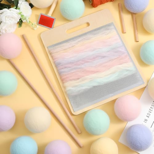 4 Pcs Wool Blending Board Carding Brush Set, Wool Hand Carders, Wooden Carding Brush, Felted Carder for DIY Projects, Felt Needle Project Craft