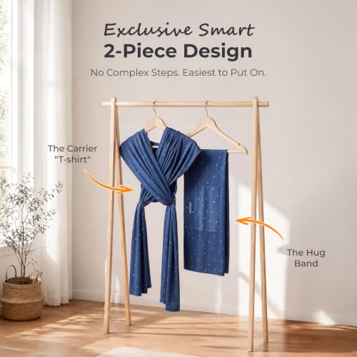 Momcozy Baby Wrap Carrier, Easy-On 2-Piece Design, Newborn to 33 lb - color: Starry Sky