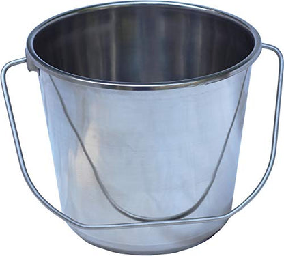 Stainless Steel Milk Pail Bucket with Lid, Handle. Also Good for Compost (7 Qt Pail with Lid)