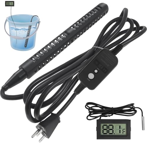 240V 3500W Immersion Water Heater, Portable Electric Heater GFCI Protected | Stainless Steel 316L with Digital LCD Thermometer for 26 Galons Bucket, Livestock Troughs - size: 240V