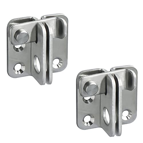 Mooche 2Pack Flip Latch Gate Latch with Padlock Hole, Black 1.8"*1.6" - color: Brushed, size: 2 pack-Stainless Steel Small Size