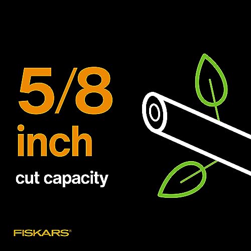 Fiskars SoftGrip Bypass Pruning Shears, 5/8” Cut Capacity Garden Clippers | Right and Left-Handed Use, Steel Blade with Low Friction Coating, Rust Resistant Garden Clippers for Stems & Branches - style: Soft Grip Pruner