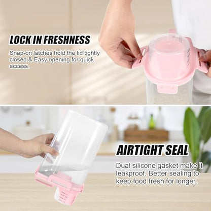 2 Pack 3 Lbs Pet Dog Cat Food Bird Seed Storage Containers for Travel -Pink - color: Pink-3L 2Pack