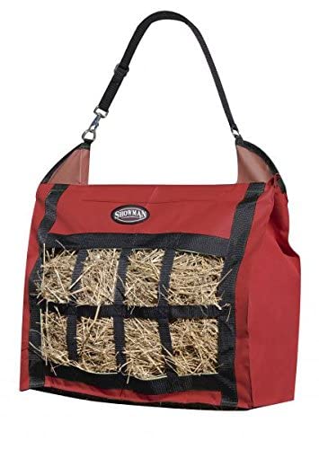 Showman Slow Feed Nylon Hay Tote - color: Red