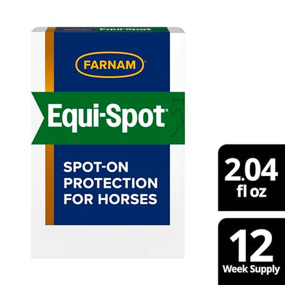 Farnam Equi-Spot, Weather Proof Targeted Spot On Protection, 12 Week Supply | Spot-On Protection for Horses, Long-Lasting Protection from Flies, Ticks, Gnats and Mosquitoes, Weatherproof Formula - size: 12 Week Supply