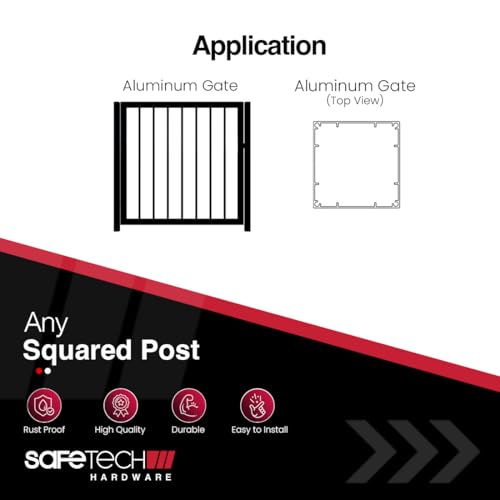 Safetech Hardware MegaKlik Self Closing Gate Hinges | Self-Aligning Heavy Duty Spring Hinges | Adjustable Tension | Pool Safety Hinge | Square Post, Aluminum Gates | Swing Close 185lb SHH135 - White - color: White, size: MEGAKLIK