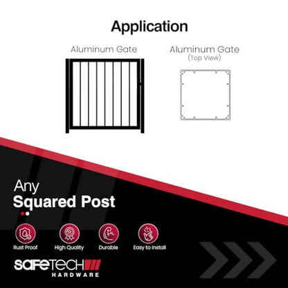 Safetech Hardware TopKlik Self Closing Gate Hinges | Self-Aligning Heavy Duty Spring Hinge | Adjustable Tension | Pool Safety Hinges | Any Square Post, Aluminum Gates | Swing Close 90lb SHG-90L White - color: White, size: TOPKLIK