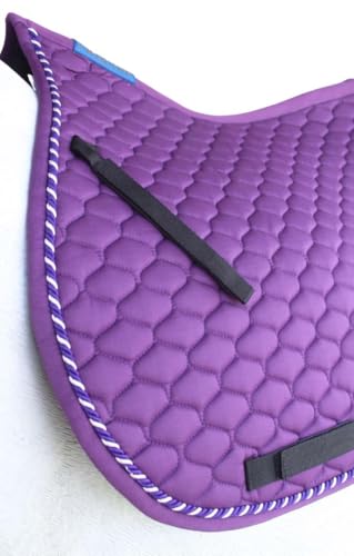 Horse Saddle Pad English Quilted Contoured All-Purpose Trail 72TS09 - color: Purple