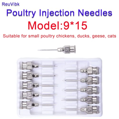 9 Gauge Veterinary Needles, Cattle Needle Poultry Injection Needles 10 Sticks, Suitable for Pigeons, Chickens, Ducks, Geese, Pigs, Sheep, Horses, and Other Large and Small Animals (9 * 15mm) - size: 9*15mm
