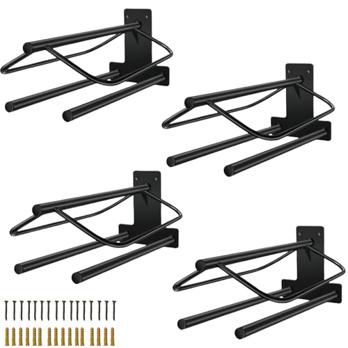 4 Pcs Saddle Rack 23.8 x 12.6 x 10.2 in Heavy Duty Wall Mounted Saddles Stand Portable Saddle Holder with Double Pad Bar Suitable for English Western Horse Blanket Stall Barn Tack Room - style: Two Pad Bar (4PCS)