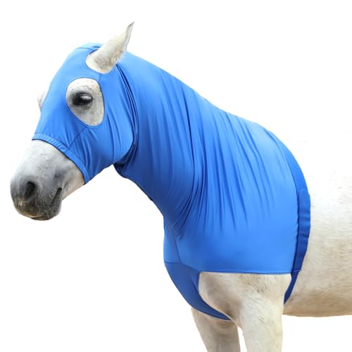Horse Slinky Hood with Zipper, Stretchy Sleazy Hood Blue M - color: Blue, size: Medium