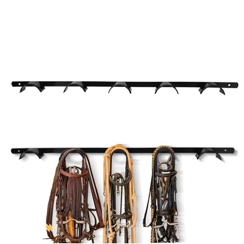 2Pcs Wall Mounted 5 Spot Bridle Rack - Rounded Tack Rack for Hanging Horse Bridles, Halters, Reins
