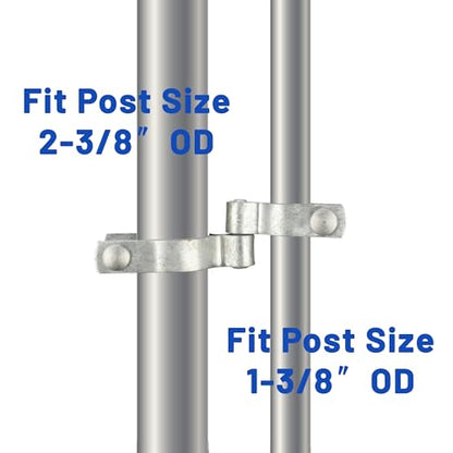 1-3/8" x 2-3/8" Chain Link Fence Gate Post Female and Male Hinge 2 Pack | Chain Link Fence Hinges Heavy Duty Galvanized Steel Chain Link Gate Hinge Kit with Bolts & Nuts - size: 1-3/8" x 2-3/8"