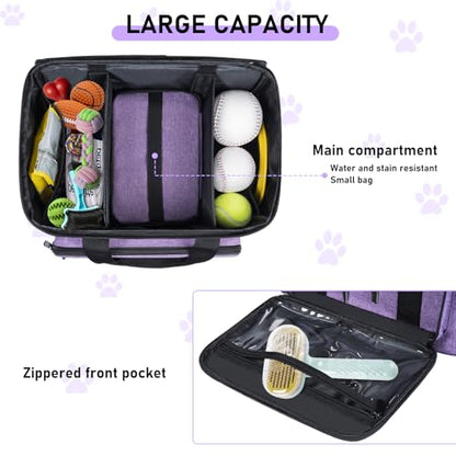 GMAK Pet Grooming Bag,Pet Hair Clipper Organizer Grooming Bag for Equipment - color: Purple