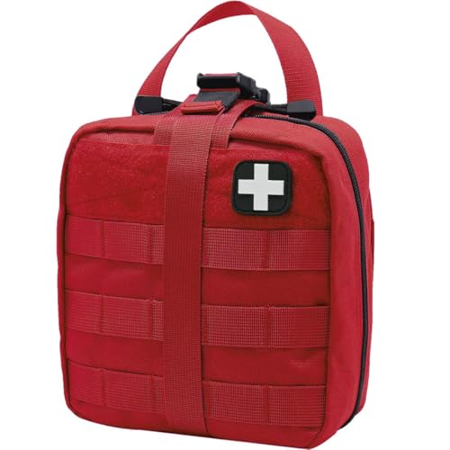 First Aid Kit Med Medical - Kit Rip-Off 180 pcs Water-Resistant Emergency Kit for Camping Hiking Home Outdoor Truck Vehicle Car Fishing Travel Biking - color: Red