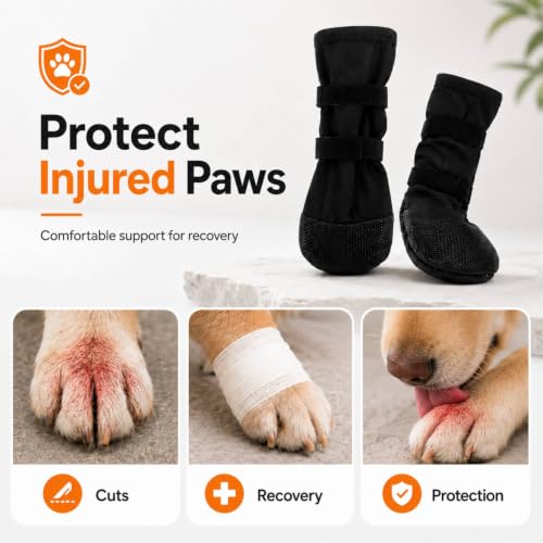 Dog Recovery Boot for Injured Paws, Breathable Dog Shoes with Non-Slip Sole - size: S (Paw Width 2.1'')