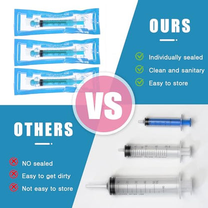TrelaCo 20 Pack 10ml Oral Syringes with Cap Plastic No Needle, Blue | Measuring Dispensing for Liquid Medication, Individually Sealed, Pet Feeding Lab Sample, Clear Graduated Markings,Halloween - size: Blue