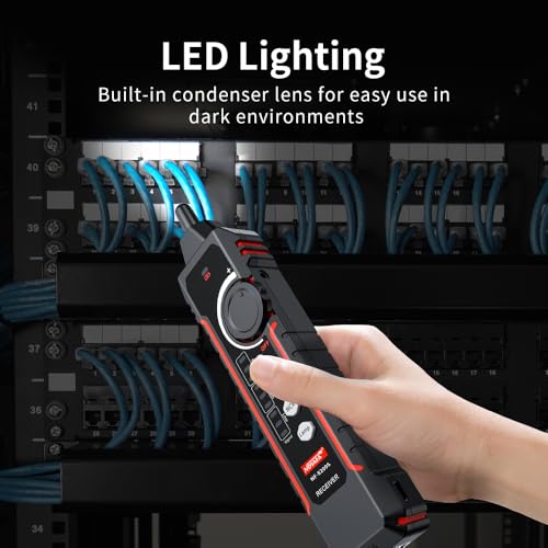 NOYAFA NF‑8209S Network Cable Tester – Upgrade Ethernet Cable Tester with PoE Detection, NCV Voltage Test, Cable Length Measurement, Port Flashing & Anti-Interference Scan Modes