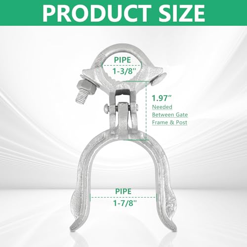 1-3/8" x 1-7/8" (2") Chain Link Fence Gate Fork Latch - size: 1-3/8" x 1-7/8" (2")