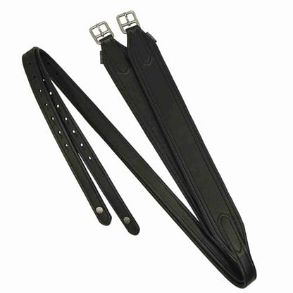 Total Saddle Fit Stability+ Stirrup Leathers Jump & Dressage Styles - Premium Wide Body English Stirrup Leathers - color: Black, size: 54 Dressage
