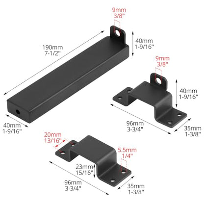 QWORK Slide Gate Latch, 2 Sets Heavy Duty Latch Lock with Padlock Hole, Powder-Coated Forged Steel, for Wooden Fences, Barn Door Lock, Fence Gate, Outdoor Latches, Black - size: 2 Pack