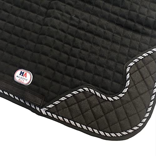 Majestic Ally Designer Quilted 1" Square All Purpose English Saddle Pad - color: Black