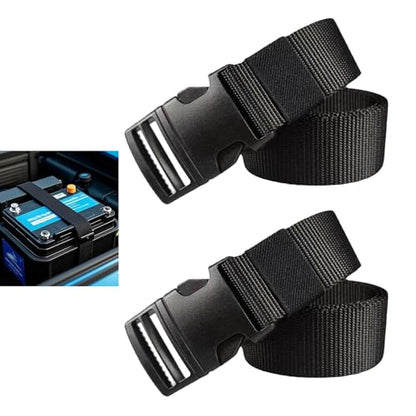 Car Battery Tie Down Strap, 39 Inch Adjustable Quick Release Buckle Battery Hold Down, Nylon Webbing Straps with Plastic Carabiner, Universal for Cars, SUVs, Boats, Luggage & Outdoor Sports