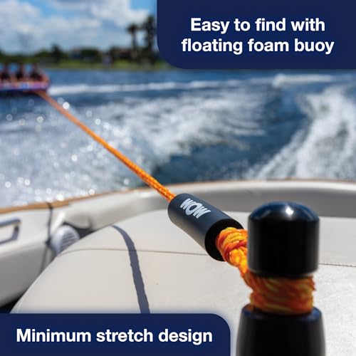 Wow Sports Tow Rope for Towable Tubes - 60 ft - 16-Strand Braided Polypropylene