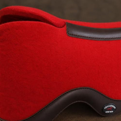Horse SADDLE PAD Western Contoured Wool Felt Moisture Wicking Black 39RT16 - color: Red/Brown