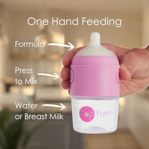 PopYum Pink Formula Making Baby Bottle Starter Set, 4-Pack - color: Pink, size: 5 & 9 Ounce (Pack of 4)
