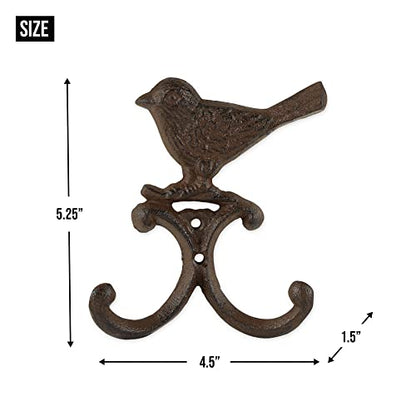 DII Cast Iron Decorative Wall Hook Set, Bird, 2 Count - size: Bird