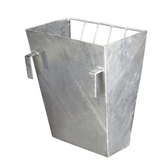 Premier 1 Grain & Hay Feeder | Hang over panels or gates via L-hooks. Reduces waste. Metal construction won't crack or fade. For sheep & goats.