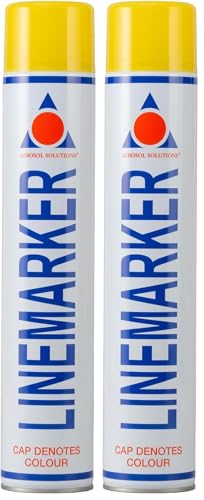 Aerosol Solutions Line Marker Yellow 26 Oz | Grass and Road Spray Paint, All Purpose Striping Paint | Perfect for Construction, Safety Zones, Sports Fields & Pavement (Pack of 2) - color: Yellow, size: 26 Ounce (Pack of 2)