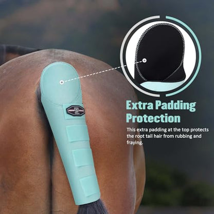 Harrison Howard Adjustable Touch Fasteners Quality Neoprene Versatile Horse Tail Guard Equine Tail Wrap - color: Mint