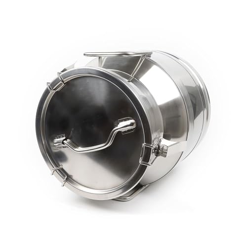 20L/5.28Gal Stainless Steel Milk Can, Milk Transport Can, Jug Wine Pail Bucket Bottle, Liquid Container Storage Barrel with Strong Silicone Sealed Lid, Stainless Steel Sealed Tank - size: 20L/5.28Gal