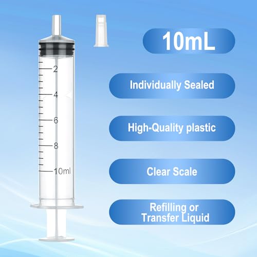 10ml Disposable Luer Slip Syringes Without Needles, 10-Pack - style: 10ml
