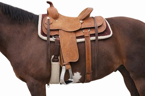 CHALLENGER Horse Saddle Aluminium Western Riding SS Stirrups Leather Tread 51153