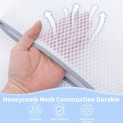 12PCS 12X16IN Laundry Bags Mesh Wash Bags for Strong Zipper | Upgraded Honeycomb and Fine Mesh Design Delicate Laundry Bag for Clothes, Bras,Socks,Travel Organization - size: 12PCS-12X16IN