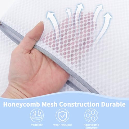 24PCS 12X16IN Laundry Bags Mesh Wash Bags for Strong Zipper | Upgraded Honeycomb and Fine Mesh Design Delicate Laundry Bag for Clothes, Bras,Socks,Travel Organization - size: 24PCS-12X16IN