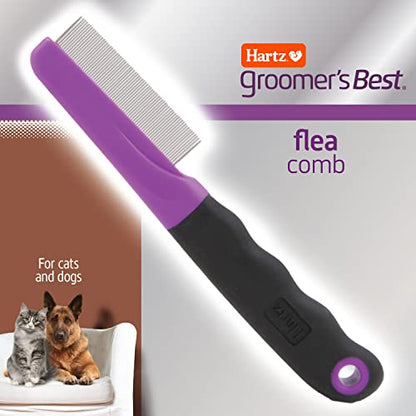 Hartz Groomer's Best Flea Comb for Dogs and Cats, Fine-Toothed Gentle Pet Comb for Detangling or Dematting Face & Paws (Pack of 1) - size: 1 Count (Pack of 1)