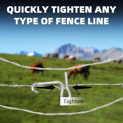 Fence Wire Tightener Clips Without Tighteners Handle, 20 PCS 6mm Fence Tool | Barb Wire Fence Tools for Farm and Garden Wire Tightener, Fence Tightener, Fence Wire Tensioner. - color: 6mm 20PCS Clips