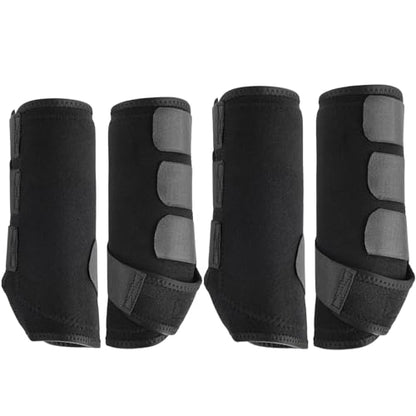 4 Pcs Horse Sport Boots - Neoprene Protective Breathable Comfy Mesh All-Round Lower Limb Protection & Support for Jumping Trail Riding Endurance Training and Performance - size: ‎Large / Full